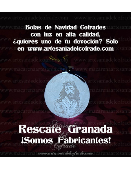 En venta bola Navidad en Litofania 3d de Jesús del Rescate de Granada solo en nuestra tienda cofrade