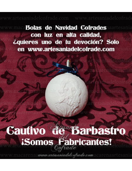 En venta bola Navidad en Litofania 3d de Jesús Cautivo de Barbastro solo en nuestra tienda cofrade