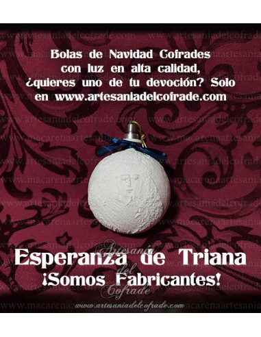 En venta bola Navidad en Litofania 3d de la Virgen de la Esperanza de Triana solo en nuestra tienda cofrade