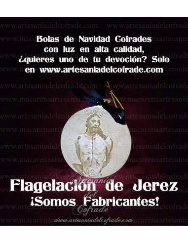 En venta bola Navidad en Litofania 3d de la Flagelación de Jerez solo en nuestra tienda cofrade