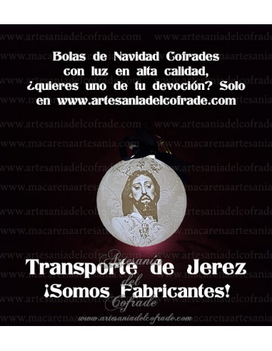 En venta bola Navidad en Litofania 3d de Jesús del Consuelo de Jerez solo en nuestra tienda cofrade