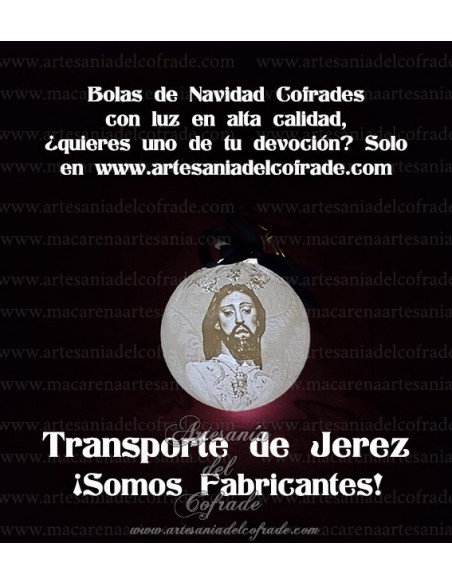 En venta bola Navidad en Litofania 3d de Jesús del Consuelo de Jerez solo en nuestra tienda cofrade