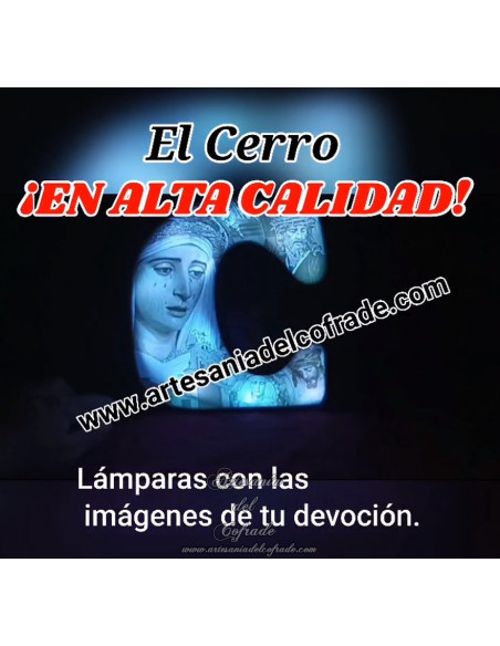 En venta esta Lampara con letra C con los titulares del Cerro del Águila de Sevilla. Solo en venta en nuestra tienda cofrade.