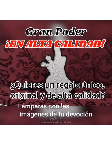 En venta esta Lampara con silueta del cristo del Gran Poder de Sevilla. Solo en venta en nuestra tienda cofrade.