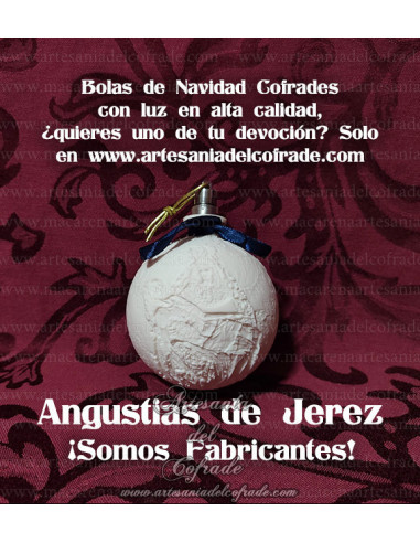 En venta bola Navidad en Litofania 3d de la Virgen de las Angustias de Jerez solo en nuestra tienda cofrade