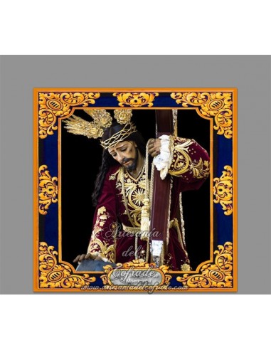 Azulejo cuadrado del Cristo de la Misericordia de Málaga