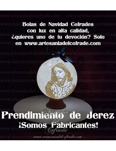 En venta bola Navidad en Litofania 3d del Prendimiento de Jerez solo en nuestra tienda cofrade