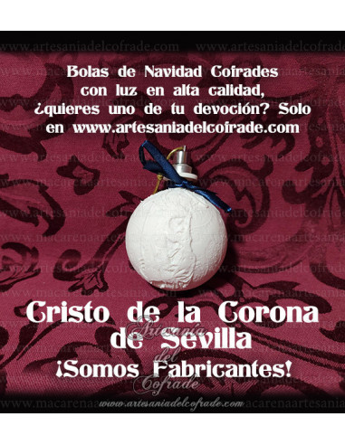 En venta bola Navidad en Litofania 3d del Cristo de la Corona de Sevilla solo en nuestra tienda cofrade