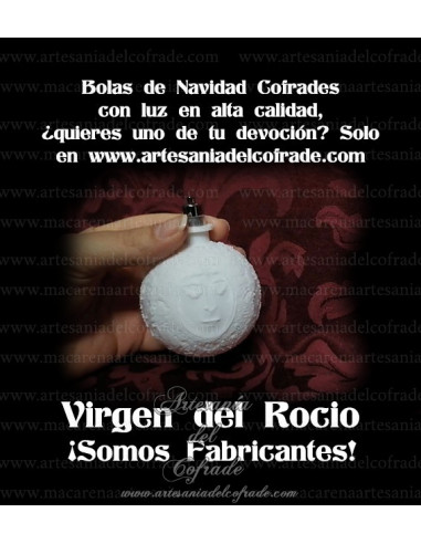 En venta bola Navidad en Litofania 3d de la Virgen del Rocio solo en nuestra tienda cofrade