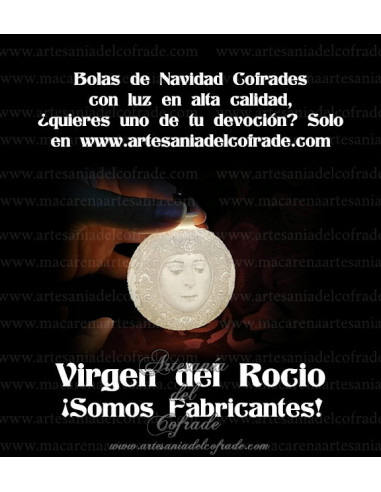 En venta bola Navidad en Litofania 3d de la Virgen del Rocio solo en nuestra tienda cofrade