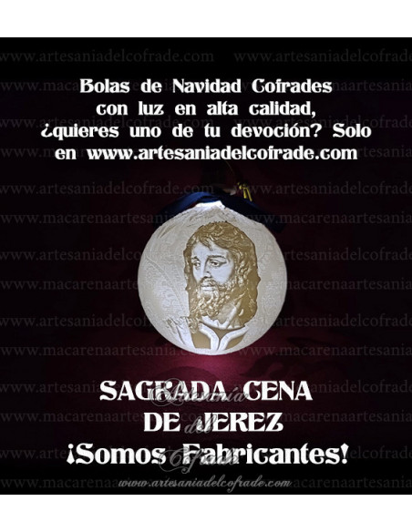 En venta bola Navidad en Litofania 3d de Jesús de la Sagrada Cena de Jerez solo en nuestra tienda cofrade