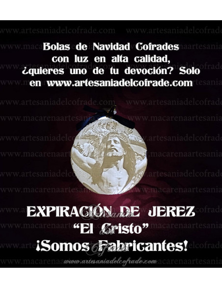 En venta bola Navidad en Litofania 3d del Cristo de la Expiración de Jerez solo en nuestra tienda cofrade