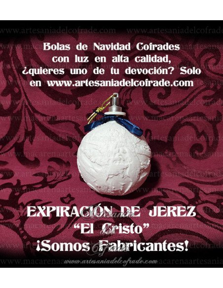 En venta bola Navidad en Litofania 3d del Cristo de la Expiración de Jerez solo en nuestra tienda cofrade