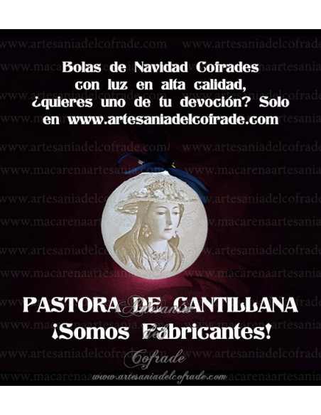 En venta esta bola de Navidad en Litofania 3d de la Divina Pastora de Cantillana, solo en nuestra tienda cofrade