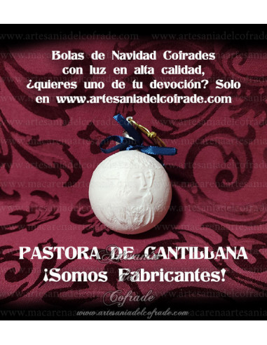 En venta esta bola de Navidad en Litofania 3d de la Divina Pastora de Cantillana, solo en nuestra tienda cofrade