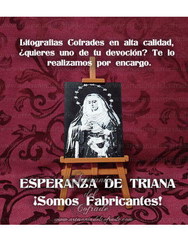 En venta Litografía 3d con la Virgen de la Esperanza de Triana solo en nuestra tienda cofrade