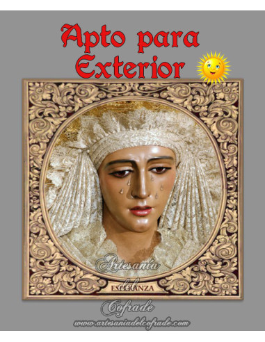 Cerámica para exterior de la Virgen Esperanza de Triana con greca