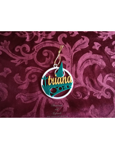 En venta bola Navidad plana en 3d del puente de Triana solo en nuestra tienda cofrade