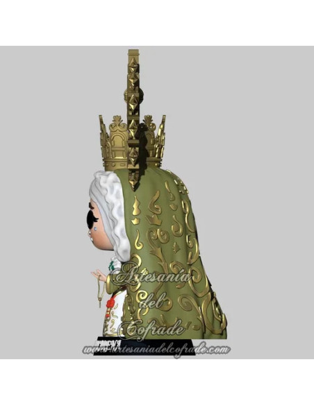 Cabezón Cofrade inspirado en la Virgen de la Macarena, impreso en 3D y policromado a mano con gran detalle.