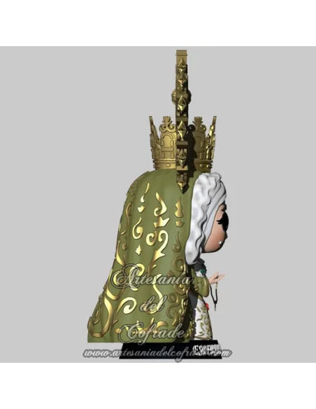 Cabezón Cofrade inspirado en la Virgen de la Macarena, impreso en 3D y policromado a mano con gran detalle.