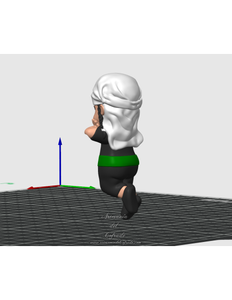 Sony Costalerita con trenza morena – Faja verde y costal blanco