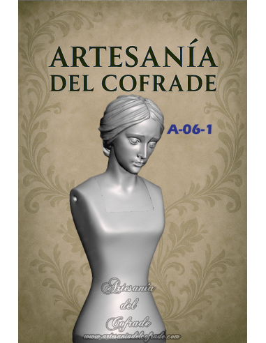 Virgen Dolorosa A-06-1 con expresión serena, impresa en 3D y policromada al óleo – Artesanía del Cofrade