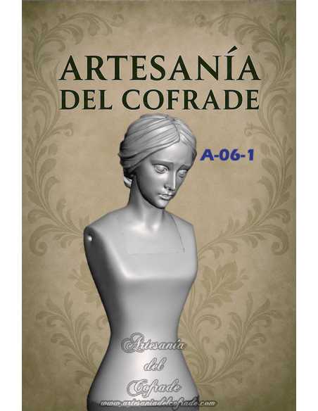 Virgen Dolorosa A-06-1 con expresión serena, impresa en 3D y policromada al óleo – Artesanía del Cofrade