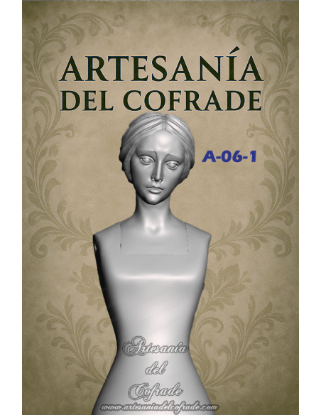 Virgen Dolorosa A-06-1 con expresión serena, impresa en 3D y policromada al óleo – Artesanía del Cofrade