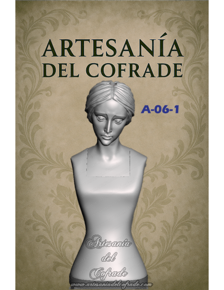 Virgen Dolorosa A-06-1 con expresión serena, impresa en 3D y policromada al óleo – Artesanía del Cofrade