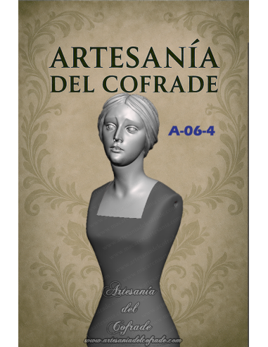 Virgen Dolorosa A-06-4 para vestir, con mirada elevada. Impresa en 3D y pintada a mano – Artesanía del Cofrade