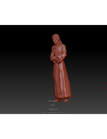 cristo cautivo 3d túnica lisa impreso en resina
