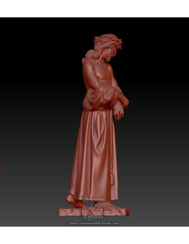 Vista frontal figura cofrade Ecce Homo en 3D