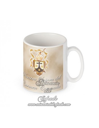 Taza con fotografia de la virgen del Carmen de Cádiz