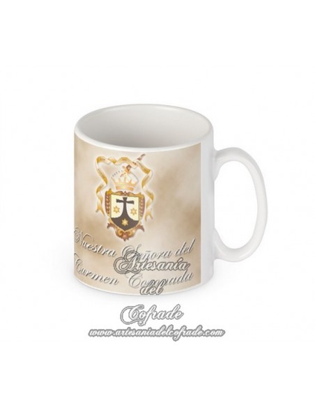 Taza con fotografia de la virgen del Carmen de Cádiz