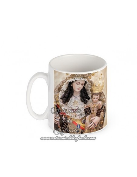 Taza con fotografia de la virgen del Carmen de Cádiz