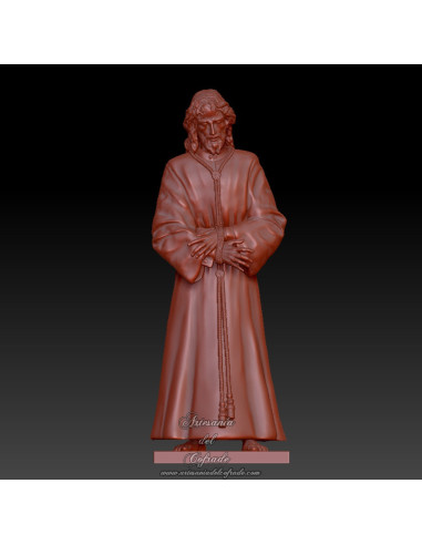 Detalle del rostro de Jesús Cautivo modelado con precisión