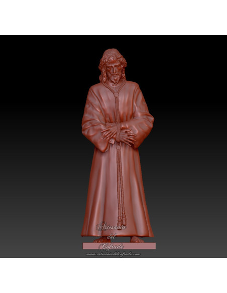 Detalle del rostro de Jesús Cautivo modelado con precisión