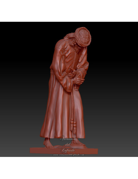 Figura para modelismo de Jesús de la Pasión en besamanos con corona de espinas.