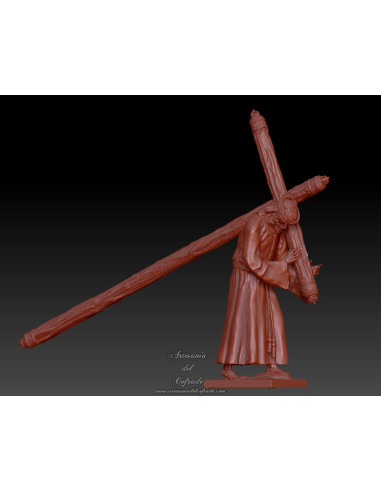 Figura para modelismo de Jesús de la Pasión de Sevilla portando la Cruz.