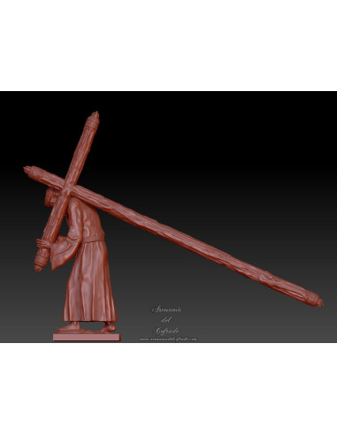 Figura 3D de Jesús de la Pasión portando la Cruz