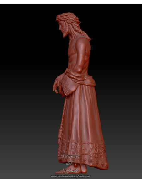 Detalle del rostro de la figura del Cristo de La Calzada, obra de Buiza.