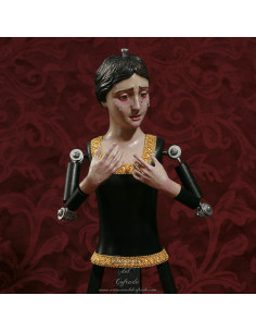 Virgen de Vestir 55 cm Mod. W06F frontal. Imagen religiosa artesanal en resina policromada.