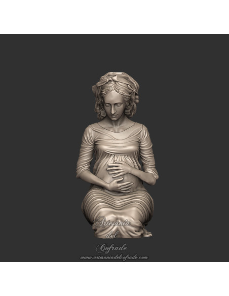Virgen embarazada en miniatura 3D para pintar