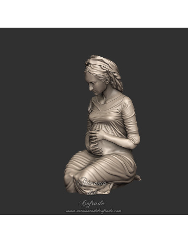 Figura religiosa de Virgen embarazada en resina 3D