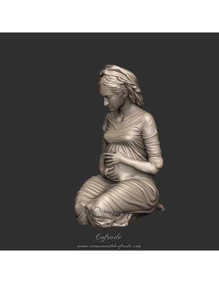 Figura religiosa de Virgen embarazada en resina 3D