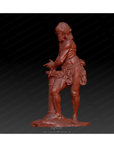 Miniatura cofrade inspirada en el Cristo Atado a la Columna de Linares en 10 16 y 20 cm