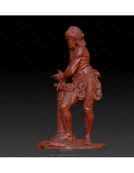 Miniatura cofrade inspirada en el Cristo Atado a la Columna de Linares en 10 16 y 20 cm