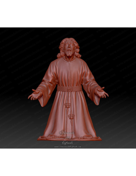 Figura 3D para pintar inspirada en el Cristo de Montesión con túnica lisa