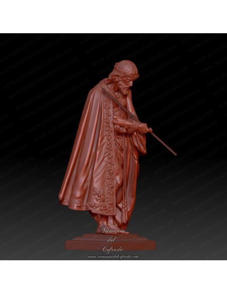 Miniatura cofrade del Ecce Homo de Cádiz con mantolín en 10 16 y 20 cm