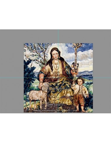 Retablo de 4 azulejos de la Divina Pastora de Cantillana
